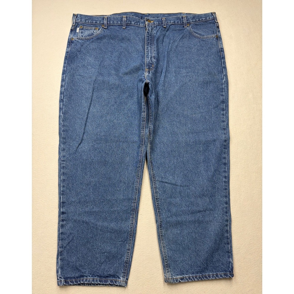 Carhartt Jeans Mens 52x30 Blue B17 DST Relaxed Fit Vintage Denim Workwear Pants